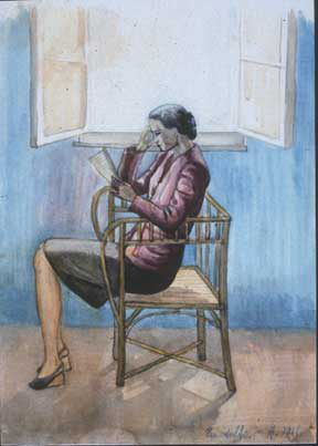 MOTHER, 1944 (during Nazi Occupation), watercolor on paper.